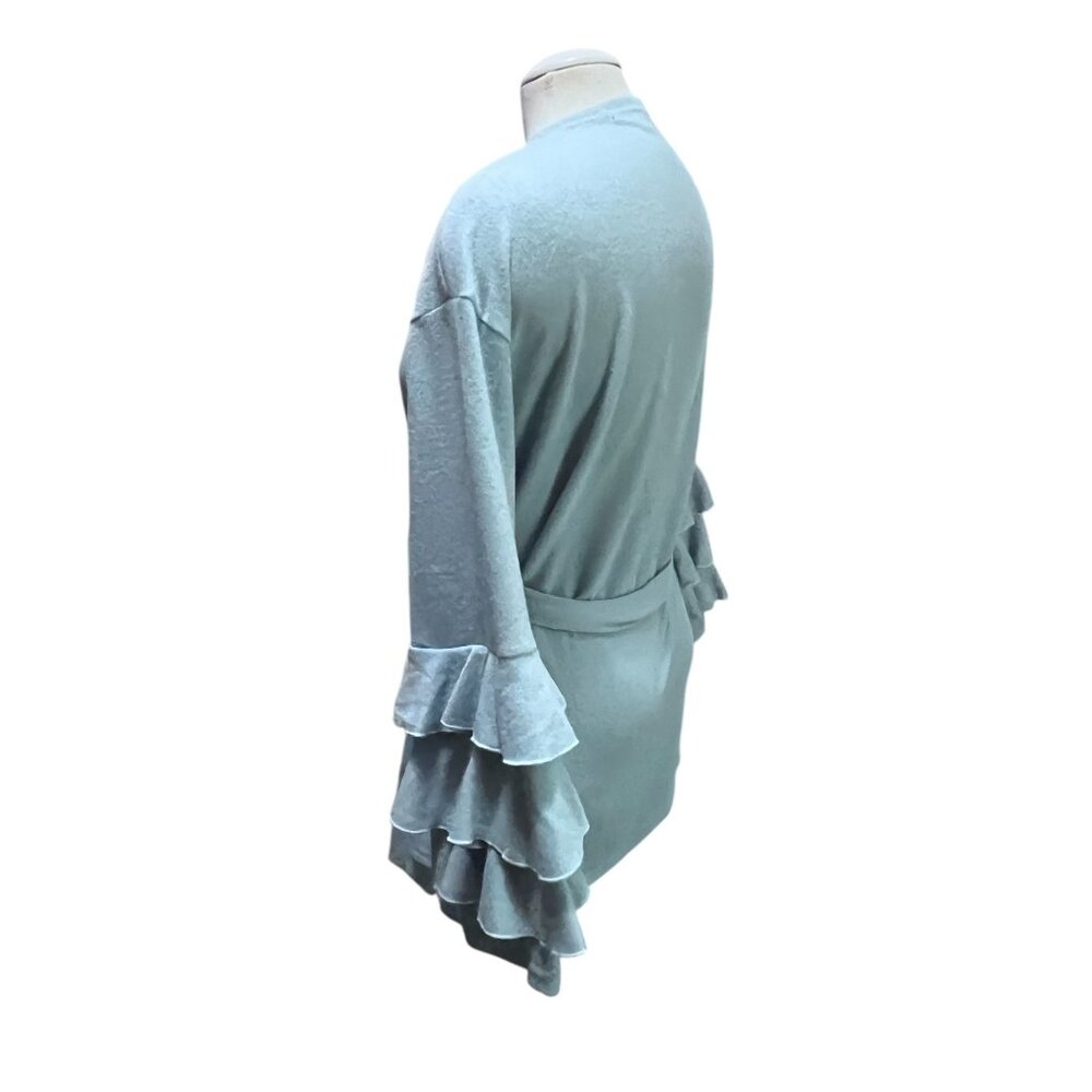 Simply Southern Fleece Ruffled Belted Long Sleeve Cardigan Sz Large Womens Soft - Picture 2 of 10